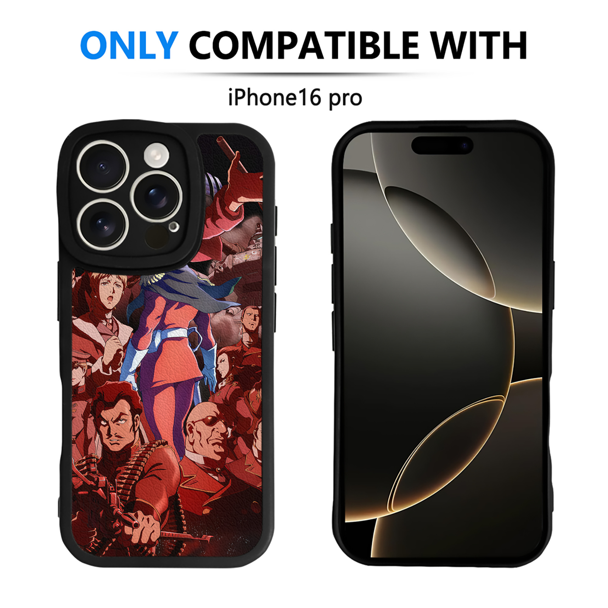 （画像用） 機動戦士ガンダム Mobile Suit Gundam 【iPhone 16シリーズ対応】シリコンスマホケース（レザー調） 材質：シリコン